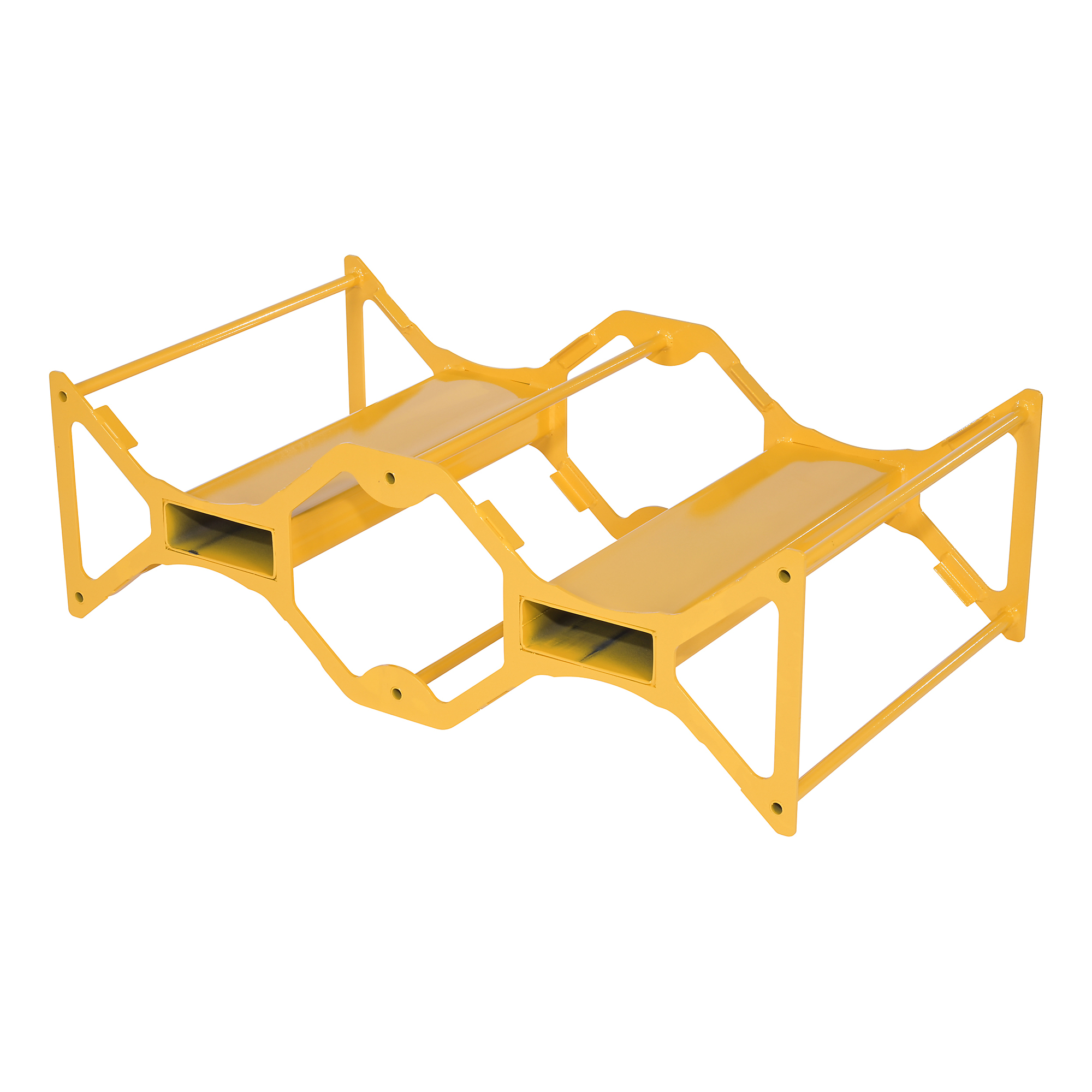 Vestil Steel Drum Rack with Fork Pockets — 30 or 55 Gal., 27in. x 48in. x 15in., 2400-Lb. Capacity, Yellow, Model# DRMR-3055-FP